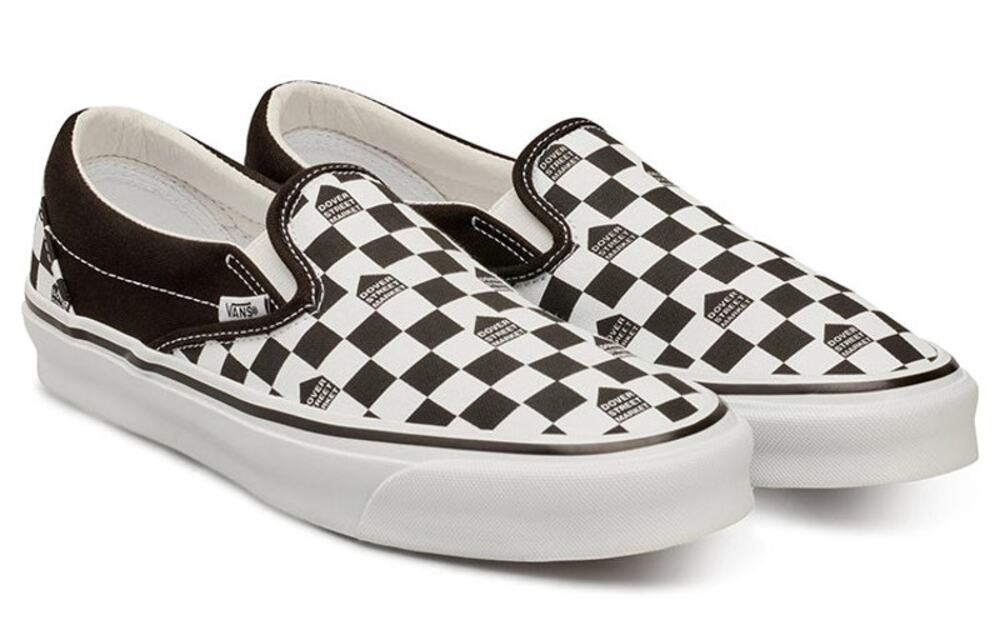 VANS X DOVER STREEM MARKET SIZE M6 W7.5 CHECKERBOARD BLACK WHITE SLIP ON NIB